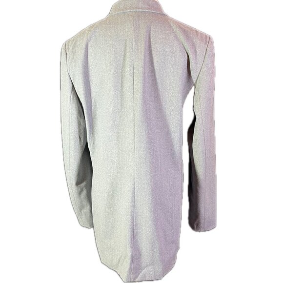 Vintage Lands' End Size 14 Grey Wool Suit Jacket 3-Button Lined - Picture 6 of 10